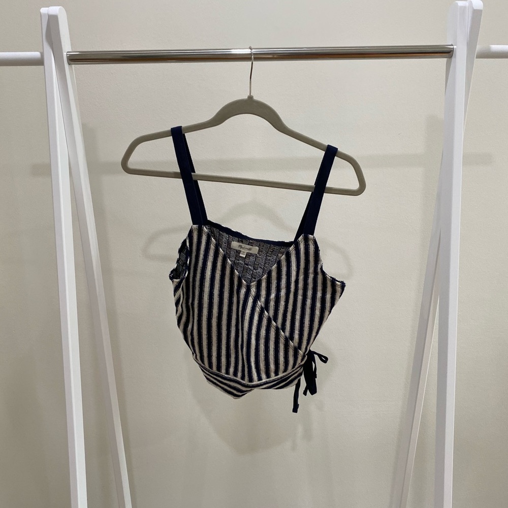 Blue white crop top